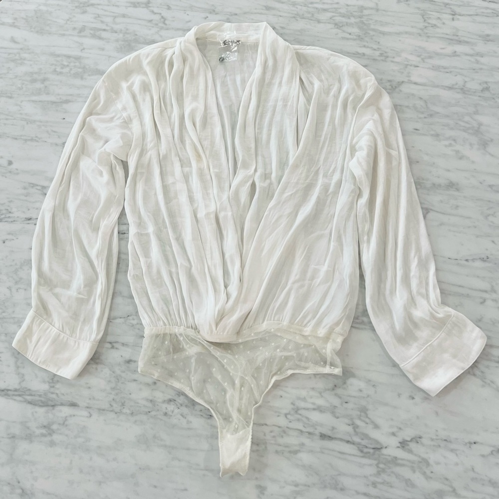 Free People Ladylike Lady Bodysuit White Medium - Picture 5 of 12